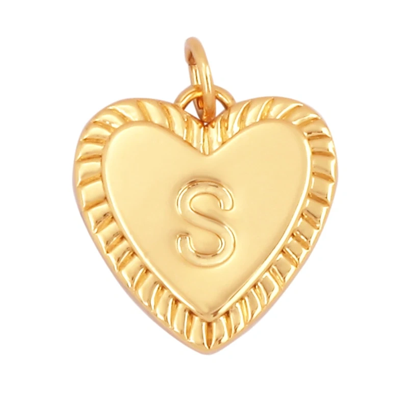 Simple Heart Shape 18K Gold Plated Initial Name A-Z Letter Charm Pendant Necklace,Fashion Jewelry Findings For Women Men L82