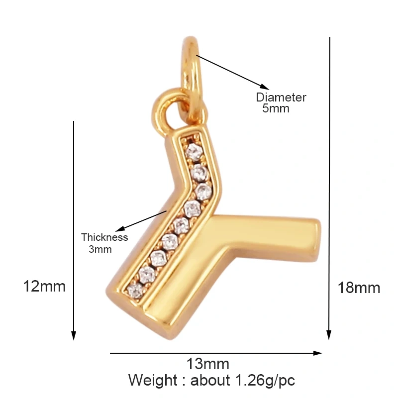 Exquisite Zircon 18K Gold Plated Initial Name A-Z Letter Charm Pendant Necklace,Fashion Jewelry Findings Supplies Wholesales L09