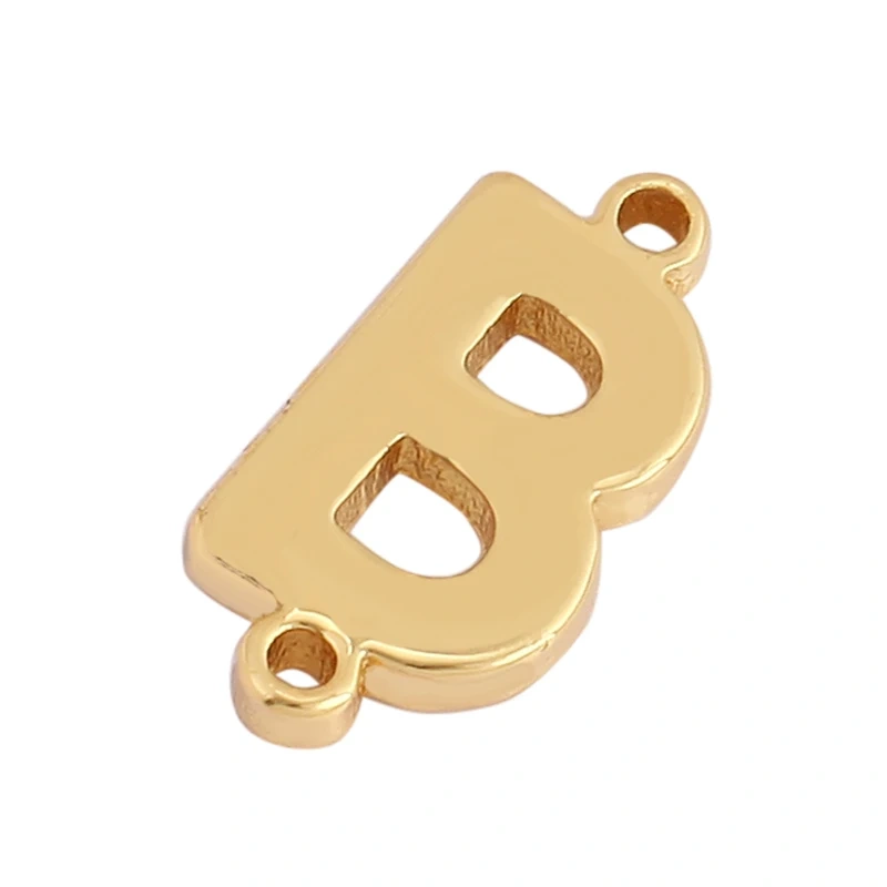 Trendy Initial Letter Alphabet Name Connector,18K Gold Bracelet Necklace Charm Jewelry Findings Components Clasps Supplies M45