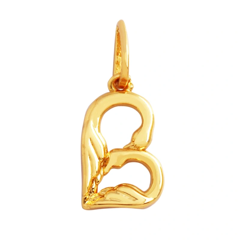 Creativity Elegance Feather Swan Gold Plated Initial Name A-Z Letter Charm Pendant Necklace,Fashion Jewelry Findings Supply M45