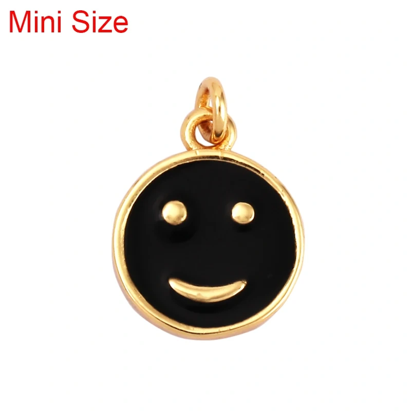 Happy Face Enamel Charm Neon Pink Orange Turquoise Blue Oil Dropped,Real Gold Plated ,Necklace Bracelet Pendant K01