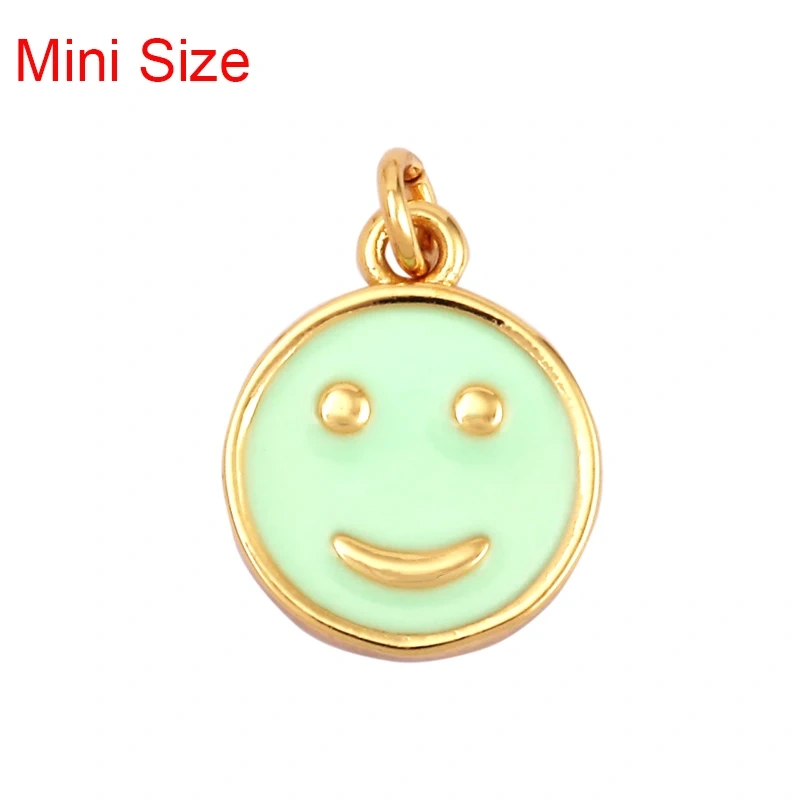 Happy Face Enamel Charm Neon Pink Orange Turquoise Blue Oil Dropped,Real Gold Plated ,Necklace Bracelet Pendant K01
