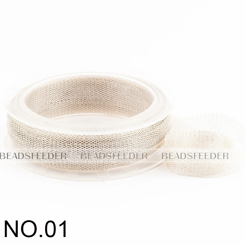 Soft Titanium Tubular Mesh Ribbon,6mm/12mm/20mm , Gold Silver Italian Metal Wire Mesh Ribbon lace,Wedding jewelry Craft supplies