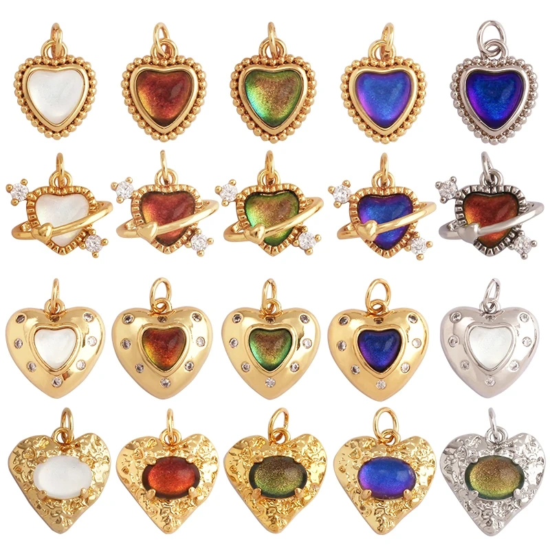 Fine Antique Style Love Heart Charm Pendant ,Classic18K Gold Plated Jewelry Necklace Bracelet Hand Making Supplies L22