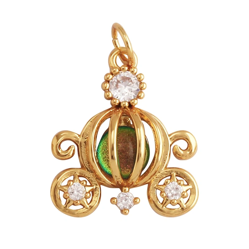 Cute Cat Love Heart Lantern Charm Pendant ,Fine Trendy 18K Gold Plated Jewelry Necklace Bracelet Hand Making Supplies L22