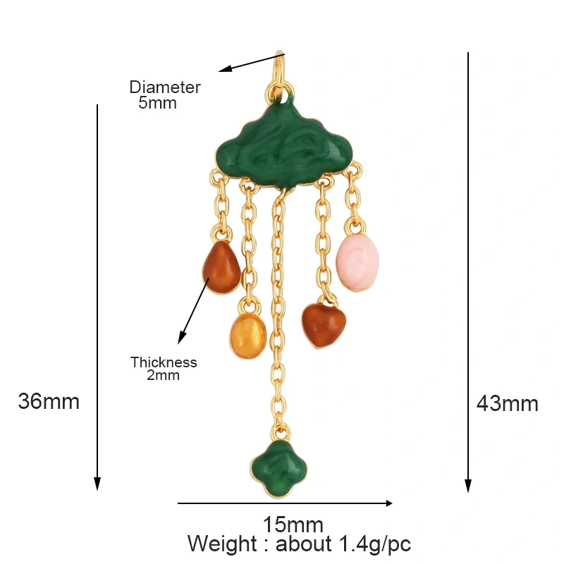 New Trendy Shining Space Sun Moon Star Charm Pendant,18K Gold Inlaid Cubic Zirconia Jewelry Necklace Bracelet Making Supply L44