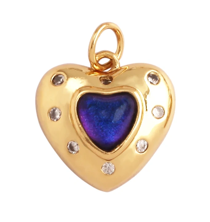 Fine Antique Style Love Heart Charm Pendant ,Classic18K Gold Plated Jewelry Necklace Bracelet Hand Making Supplies L22