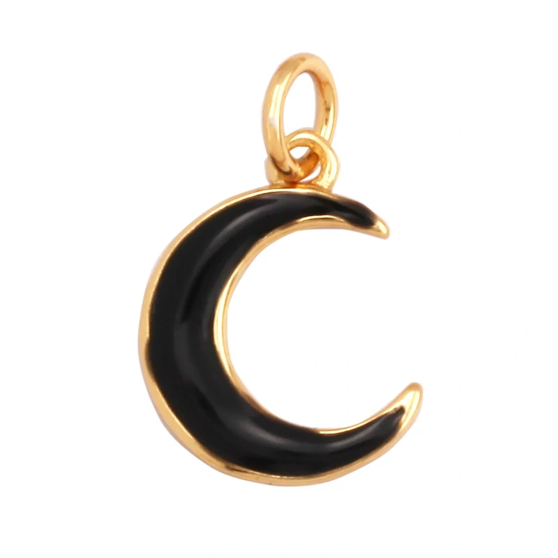 Trendy Popular Star Moon Sun Planet Earth Charm Pendant,18K Gold Plated Zircon Necklace Bracelet For Handmade Jewelry Supply L42