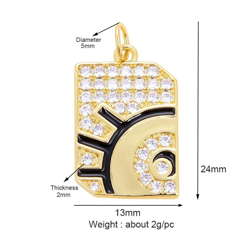 Shining Trendy Moon Star Space Celestial Compass Charm Pendant in Gold Colour , Jewelry Necklace Bracelet Making Supplies K31