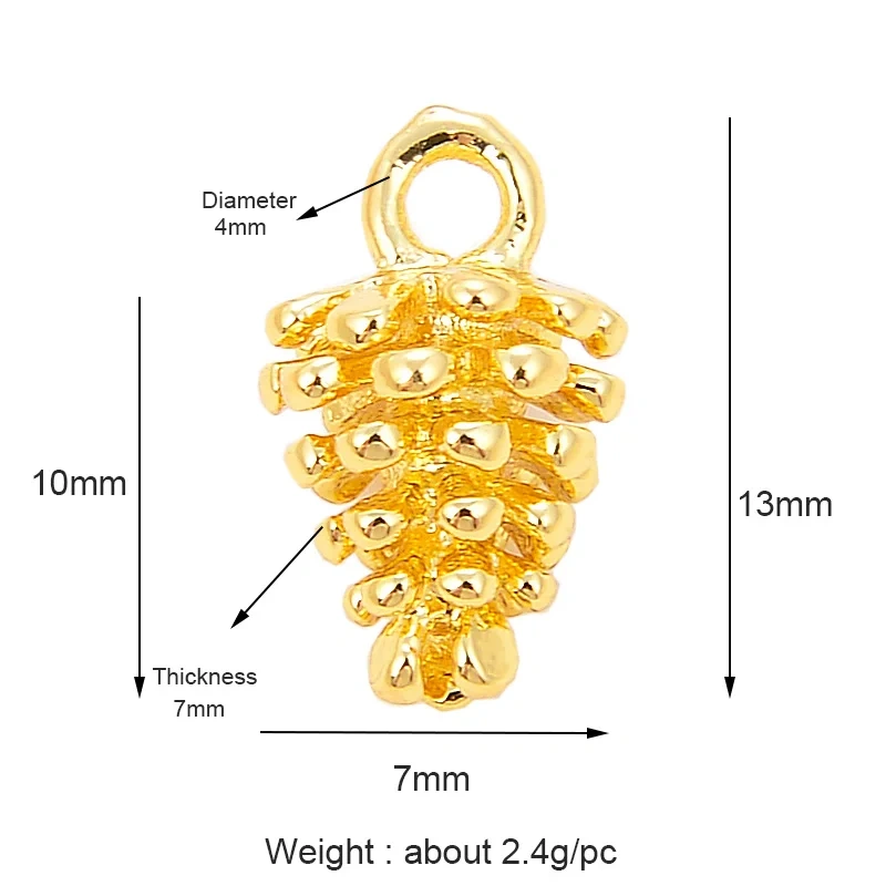 Pine Cone Lotus Coconut Tree Sun Flower Ginkgo Leaf  18K Gold Charm,Bracelet Earring Attachment  Jewelry Components Findings L44
