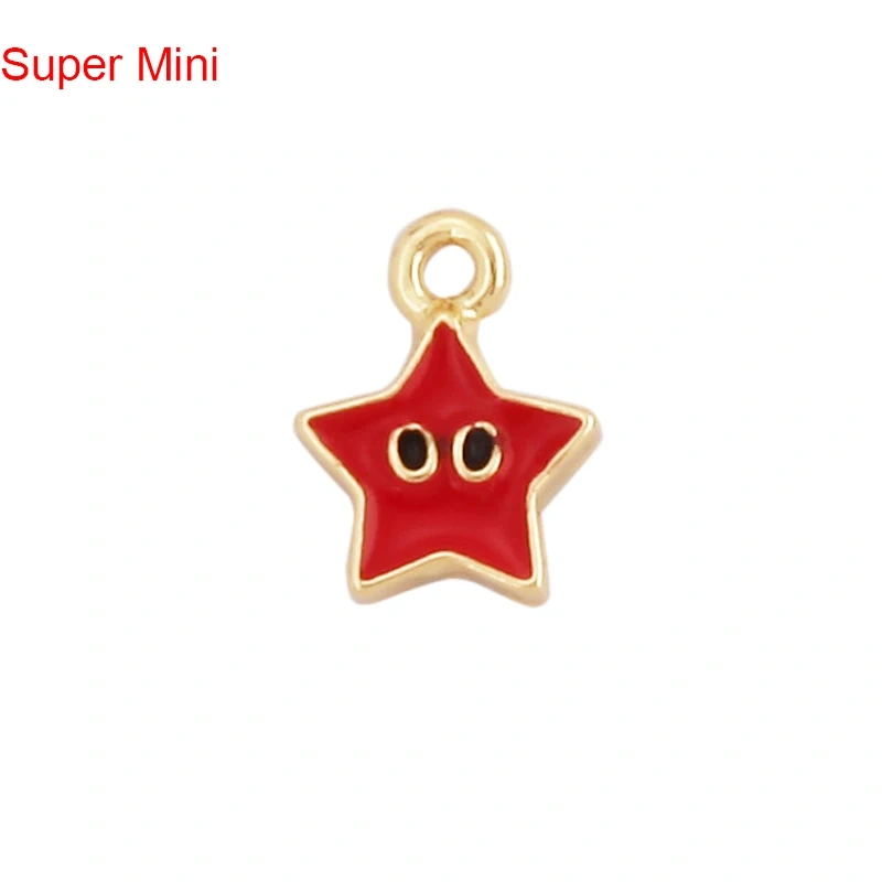 Super Mini Cute Love Heart Star Flower Leaf Fruits Charm Pendant,Cubic Zirconia Paved,Jewelry Necklace Bracelet Accessories L22