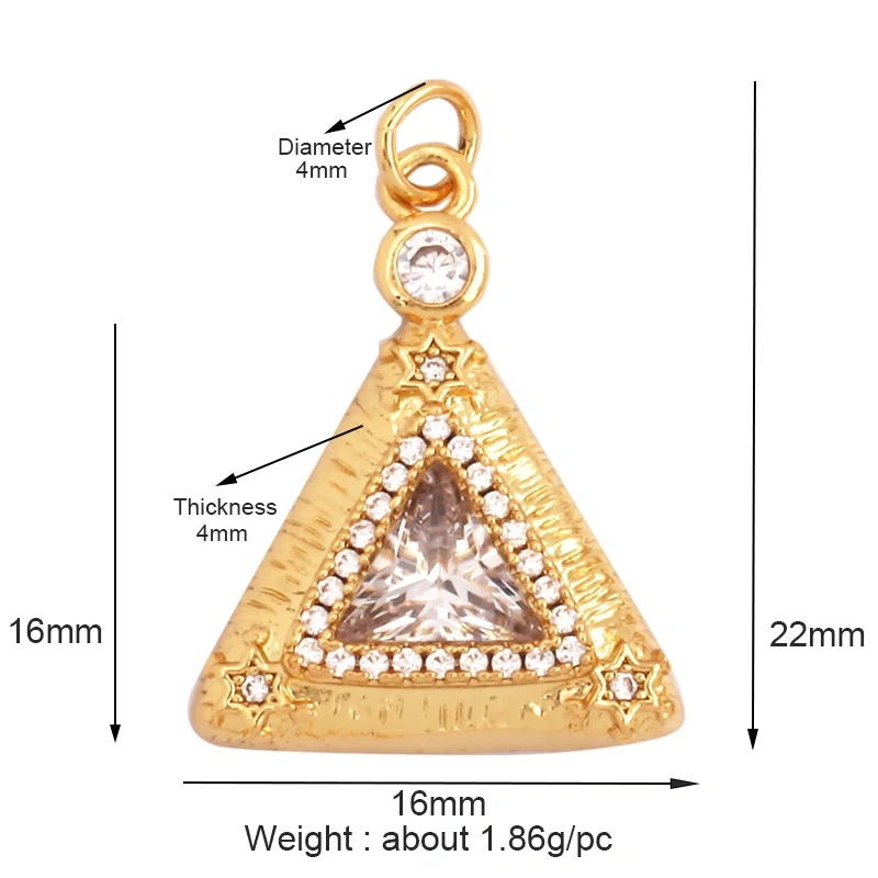 Classic Star Heart Flower Hand Geometry Shape Gemstone Jewelry Findings,Fashion 18k Gold Inlaid Zirconia Necklace  Supply L44