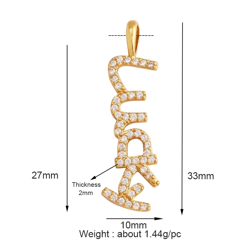 New Fine LOVE KISS BABY ANGEL DEAR MAMA LUCKY Letter Charm Pendant Jewelry, Trendy Necklace Accessories Hand Making Supply M22