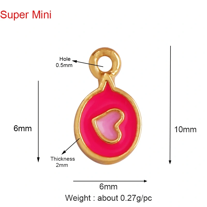 Super Mini Cute Love Heart Star Flower Leaf Fruits Charm Pendant,Cubic Zirconia Paved,Jewelry Necklace Bracelet Accessories L22