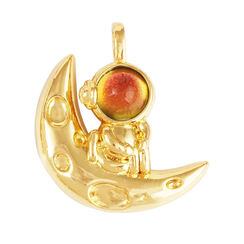 Celestial Star Moon Charm Pendant CZ Paved , 18K Real White Rose Gold Plated, Jewelry Necklace Bracelet Hand Making Supplies L22