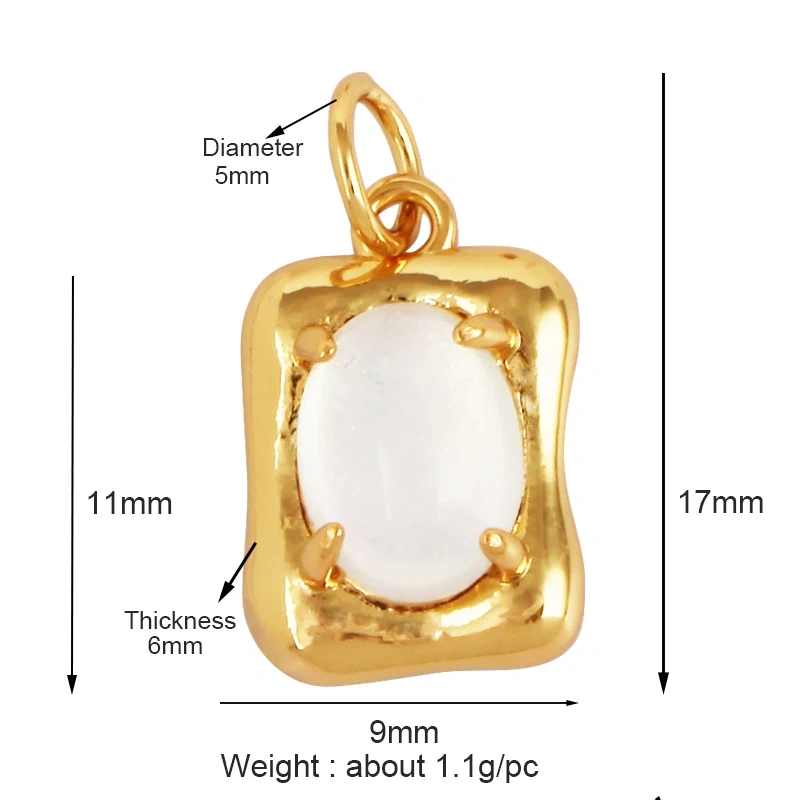 Mini Classic Antique Style CZ Charm Pendant , 18K Real White Rose Gold Plated,Jewelry Necklace Bracelet Hand Making Supplies L22