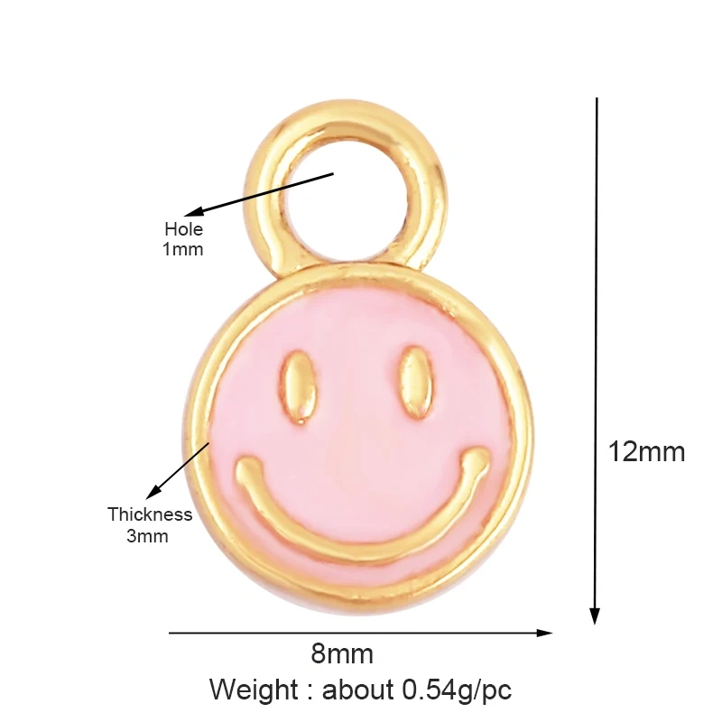 Super Mini Star Flower Butterfly Bee Smiling Face Charm Pendant,Cubic Zirconia Paved Jewelry Necklace Bracelet Accessories L22