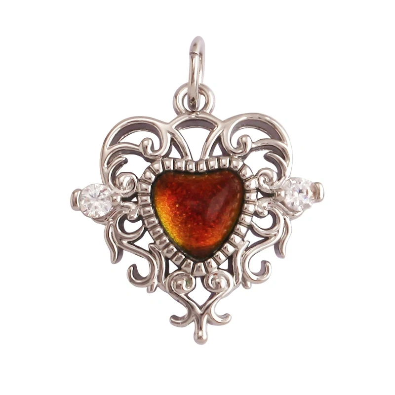 Cute Cat Love Heart Lantern Charm Pendant ,Fine Trendy 18K Gold Plated Jewelry Necklace Bracelet Hand Making Supplies L22