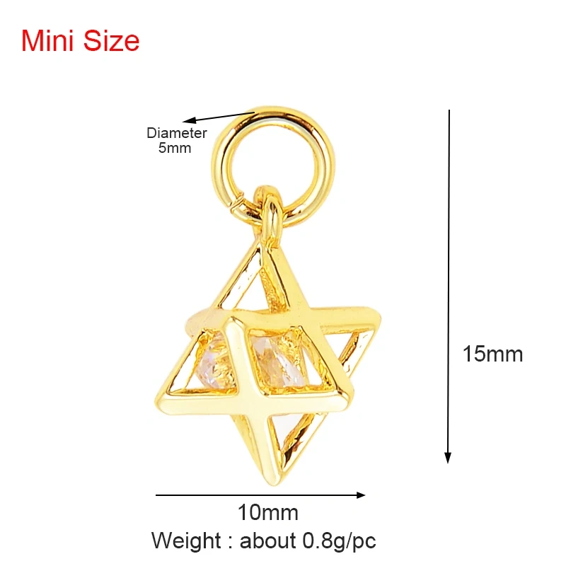 Super Mini Star Flower Butterfly Bee Smiling Face Charm Pendant,Cubic Zirconia Paved Jewelry Necklace Bracelet Accessories L22