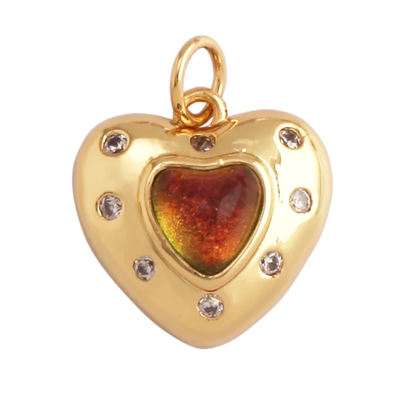 Fine Antique Style Love Heart Charm Pendant ,Classic18K Gold Plated Jewelry Necklace Bracelet Hand Making Supplies L22
