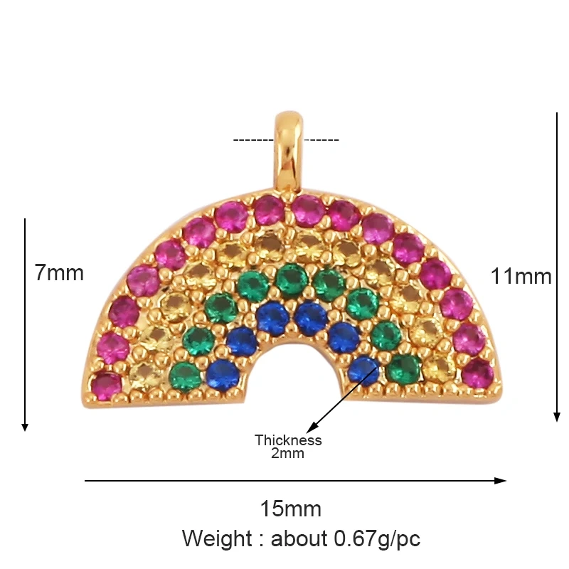 New Trendy Shining Space Sun Moon Star Charm Pendant,18K Gold Inlaid Cubic Zirconia Jewelry Necklace Bracelet Making Supply L44