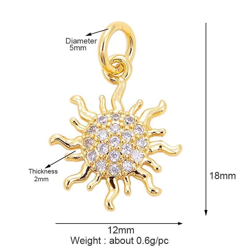 Pine Cone Lotus Coconut Tree Sun Flower Ginkgo Leaf  18K Gold Charm,Bracelet Earring Attachment  Jewelry Components Findings L44