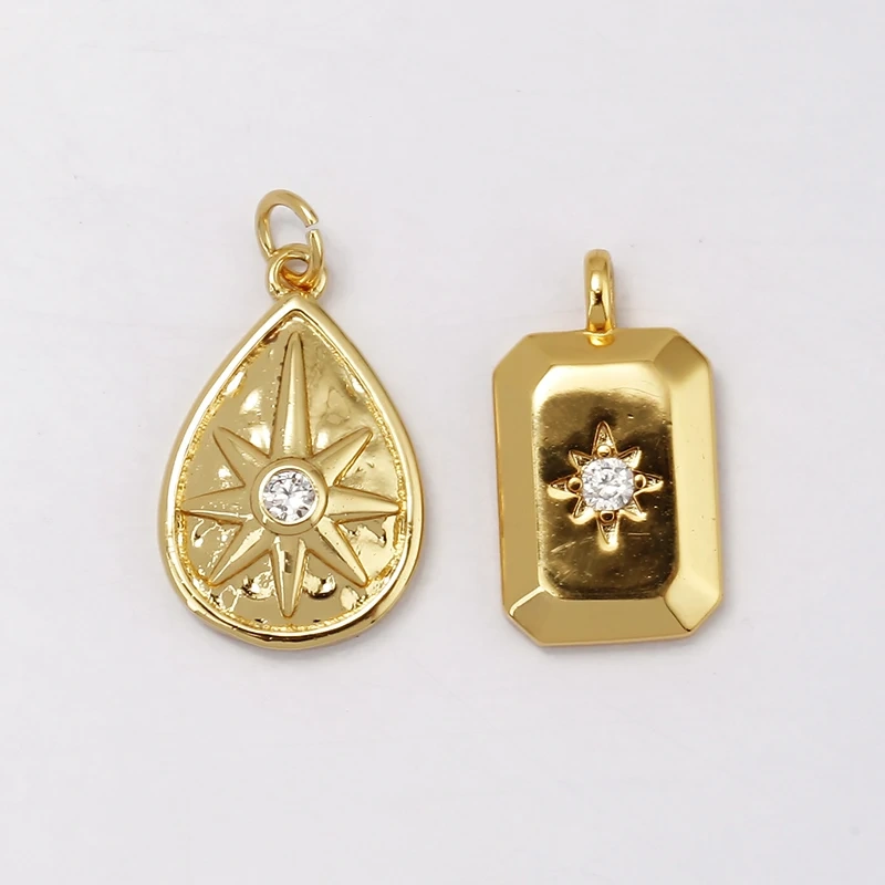 Shining Trendy Moon Star Space Celestial Compass Charm Pendant in Gold Colour , Jewelry Necklace Bracelet Making Supplies L42