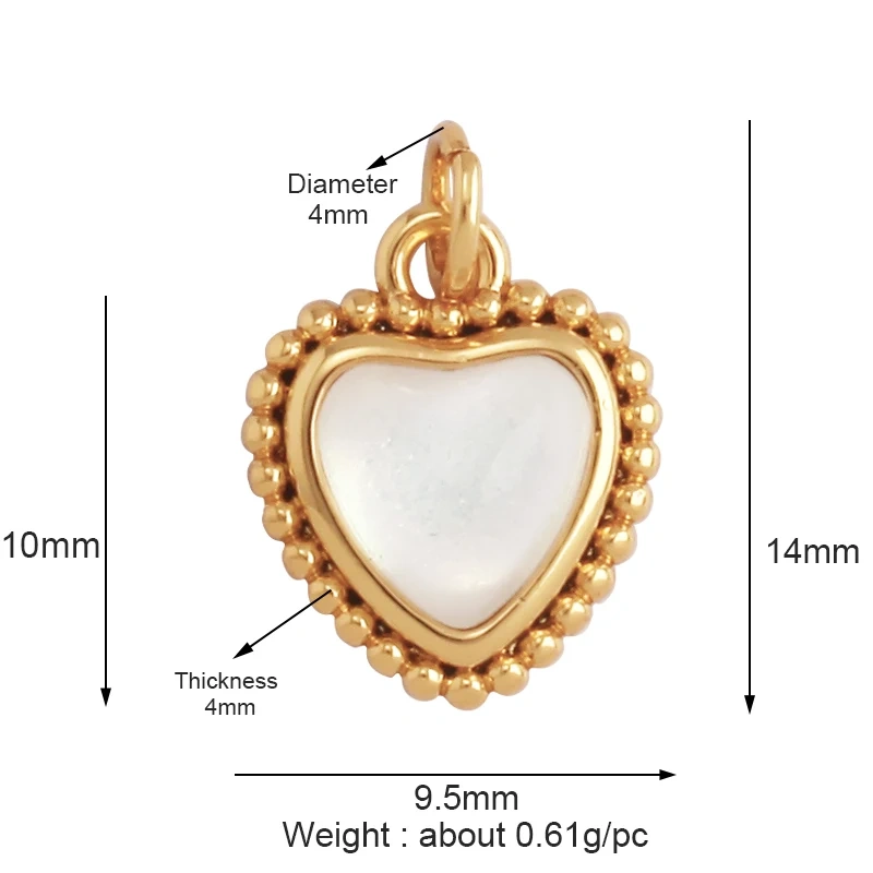 Fine Antique Style Love Heart Charm Pendant ,Classic18K Gold Plated Jewelry Necklace Bracelet Hand Making Supplies L22