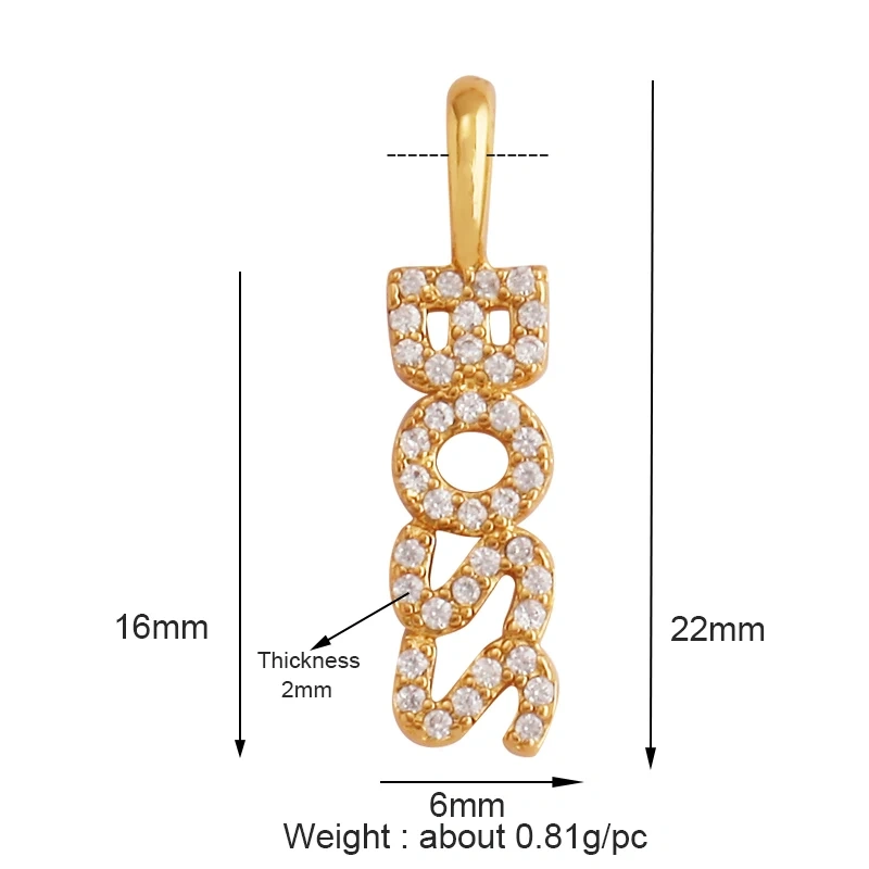 New Fine LOVE KISS BABY ANGEL DEAR MAMA LUCKY Letter Charm Pendant Jewelry, Trendy Necklace Accessories Hand Making Supply M22