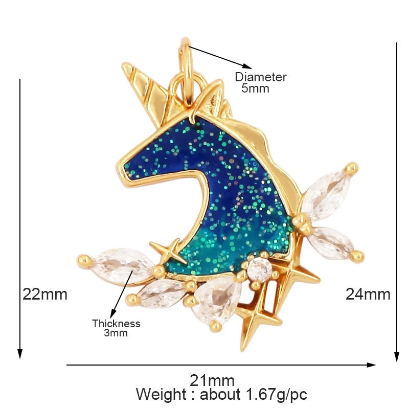 New Trendy Shining Space Sun Moon Star Charm Pendant,18K Gold Inlaid Cubic Zirconia Jewelry Necklace Bracelet Making Supply L44