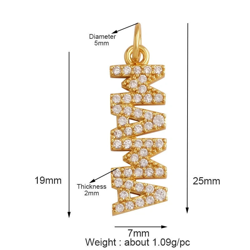New Fine LOVE KISS BABY ANGEL DEAR MAMA LUCKY Letter Charm Pendant Jewelry, Trendy Necklace Accessories Hand Making Supply M22