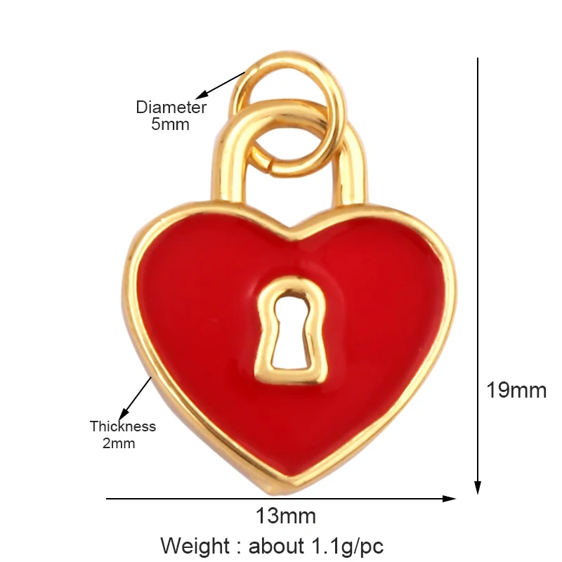 Lock CZ Mini Charm, 18K Real Gold Plated Colour,Necklace Bracelet Pendant for Handmade Handmaking DIY Jewelry Supplies L75