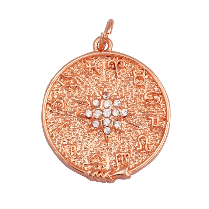 Trendy Popular Star Moon Sun Planet Earth Charm Pendant,18K Gold Plated Zircon Necklace Bracelet For Handmade Jewelry Supply L42