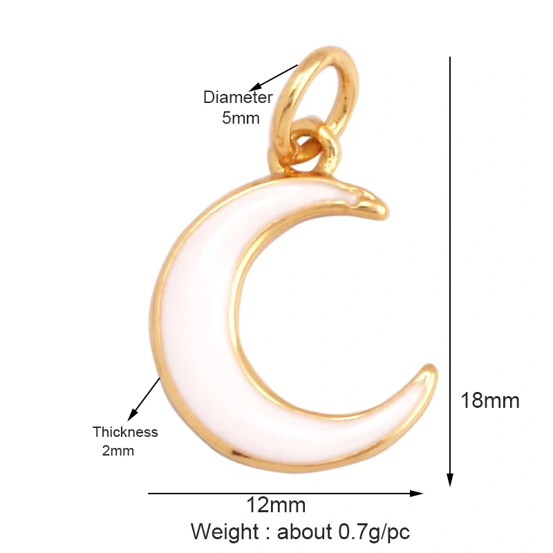 Trendy Popular Star Moon Sun Planet Earth Charm Pendant,18K Gold Plated Zircon Necklace Bracelet For Handmade Jewelry Supply L42