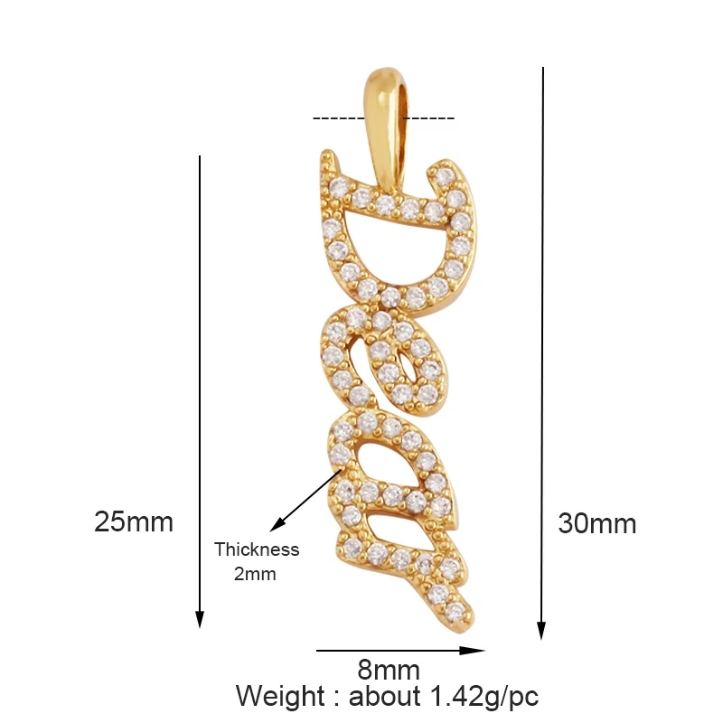 New Fine LOVE KISS BABY ANGEL DEAR MAMA LUCKY Letter Charm Pendant Jewelry, Trendy Necklace Accessories Hand Making Supply K50