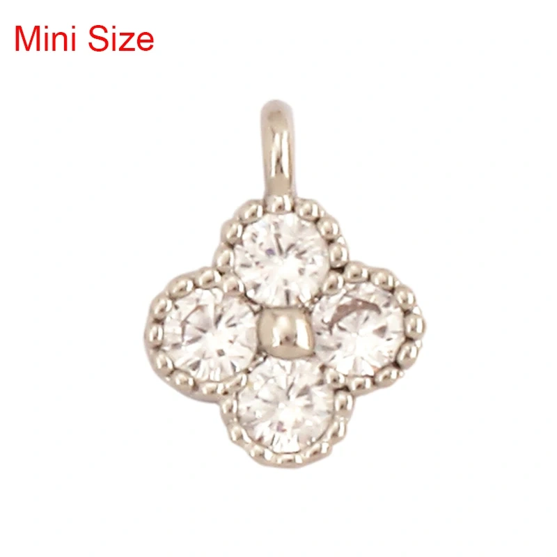 Super Mini Star Flower Butterfly Bee Smiling Face Charm Pendant,Cubic Zirconia Paved Jewelry Necklace Bracelet Accessories L22