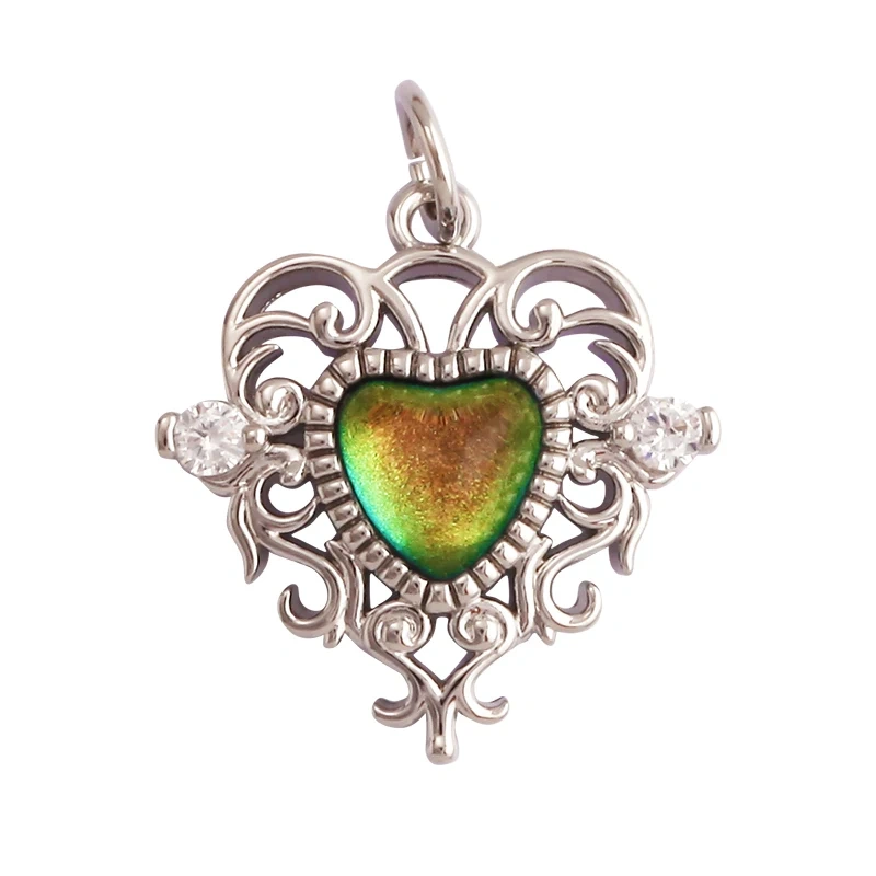 Cute Cat Love Heart Lantern Charm Pendant ,Fine Trendy 18K Gold Plated Jewelry Necklace Bracelet Hand Making Supplies L22