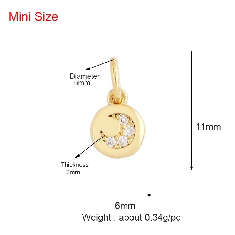 Super Mini Star Flower Butterfly Bee Smiling Face Charm Pendant,Cubic Zirconia Paved Jewelry Necklace Bracelet Accessories L22