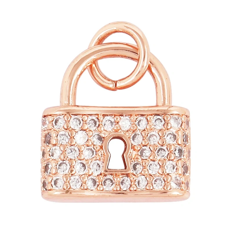 Lock CZ Mini Charm, 18K Real Gold Plated Colour,Necklace Bracelet Pendant for Handmade Handmaking DIY Jewelry Supplies L75