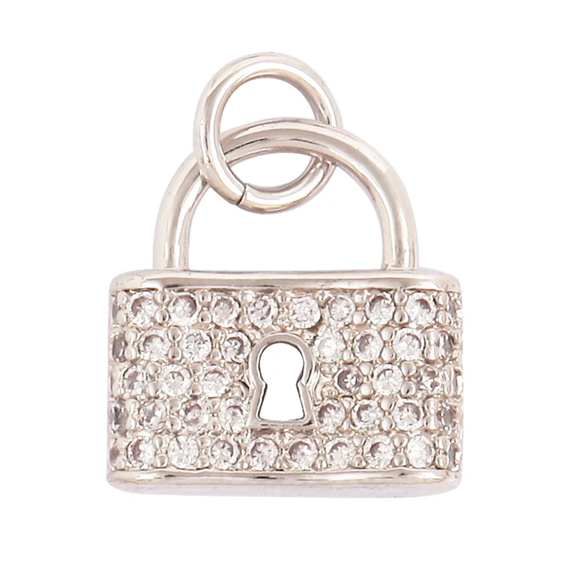 Lock CZ Mini Charm, 18K Real Gold Plated Colour,Necklace Bracelet Pendant for Handmade Handmaking DIY Jewelry Supplies L75