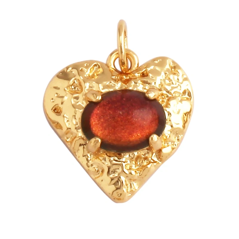 Fine Antique Style Love Heart Charm Pendant ,Classic18K Gold Plated Jewelry Necklace Bracelet Hand Making Supplies L22