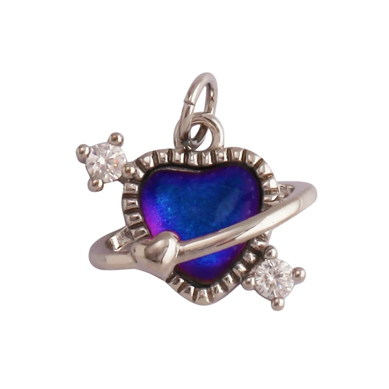 Fine Antique Style Love Heart Charm Pendant ,Classic18K Gold Plated Jewelry Necklace Bracelet Hand Making Supplies L22