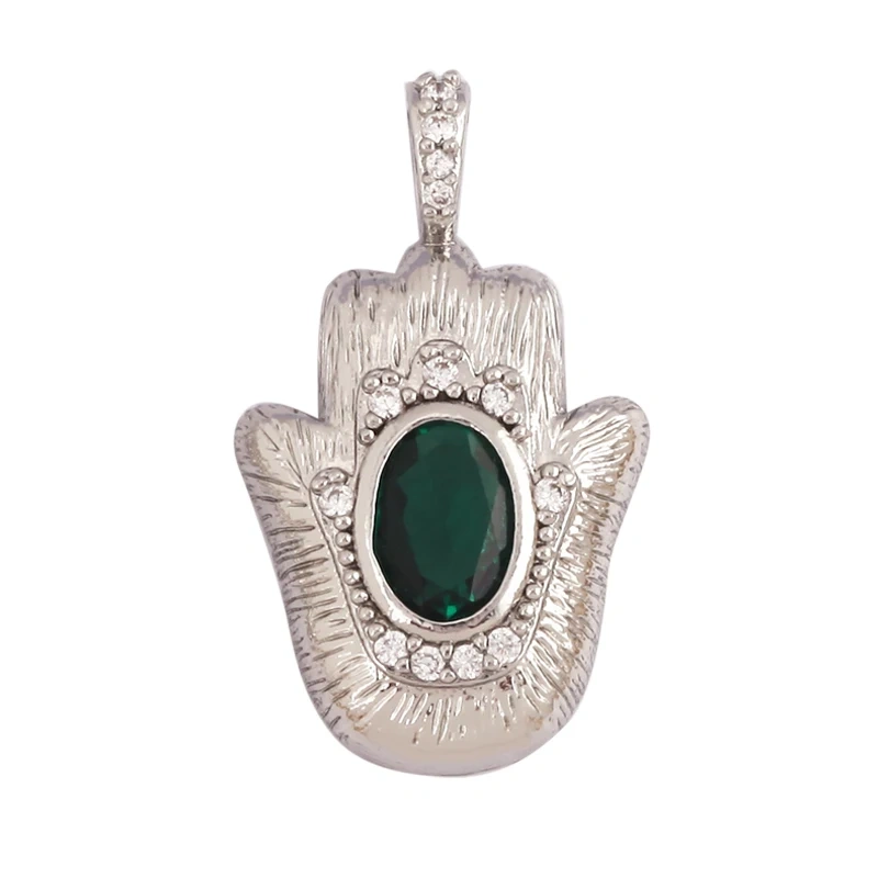 Classic Star Heart Flower Hand Geometry Shape Gemstone Jewelry Findings,Fashion 18k Gold Inlaid Zirconia Necklace  Supply L44