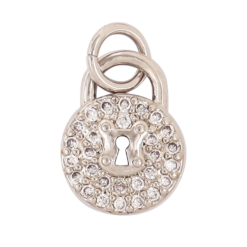 Lock CZ Mini Charm, 18K Real Gold Plated Colour,Necklace Bracelet Pendant for Handmade Handmaking DIY Jewelry Supplies L75