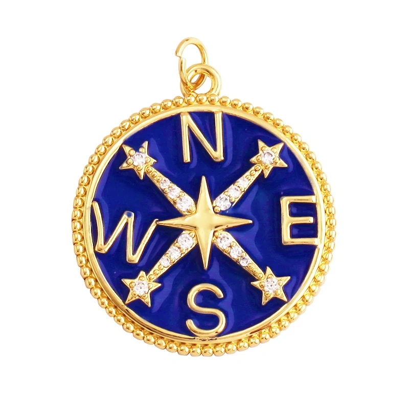Shining Trendy Moon Star Space Celestial Compass Charm Pendant in Gold Colour , Jewelry Necklace Bracelet Making Supplies K31