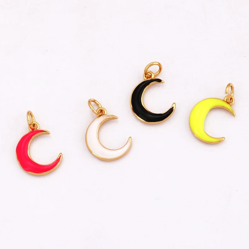 Trendy Popular Star Moon Sun Planet Earth Charm Pendant,18K Gold Plated Zircon Necklace Bracelet For Handmade Jewelry Supply L42