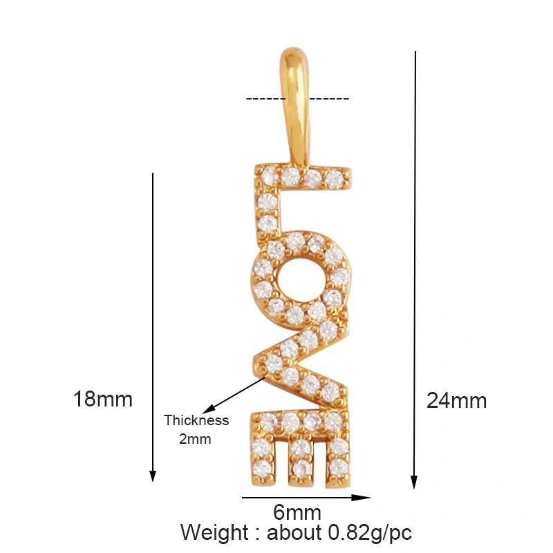 New Fine LOVE KISS BABY ANGEL DEAR MAMA LUCKY Letter Charm Pendant Jewelry, Trendy Necklace Accessories Hand Making Supply M22