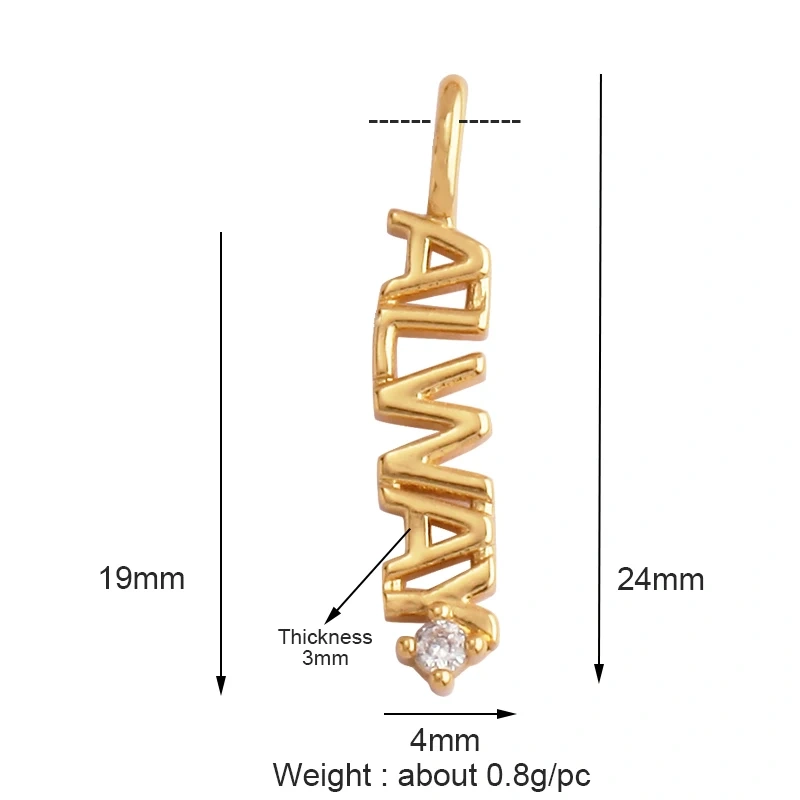 Fine Fashion Inlaid Zirconia LOVE HAPPY LUCKY Letter Charm Pendant,Trendy Jewelry Necklace Accessories Hand Making Supplies M22 K33