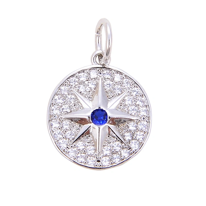 Shining Trendy Moon Star Space Celestial Compass Charm Pendant in Gold Colour , Jewelry Necklace Bracelet Making Supplies K31