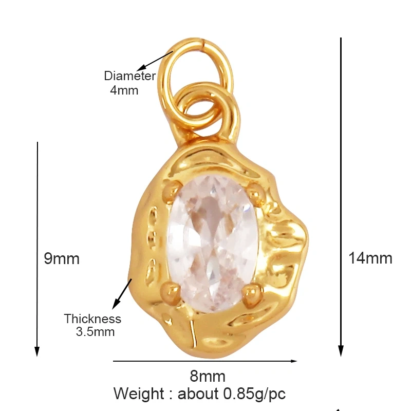 Mini Classic Antique Style CZ Charm Pendant , 18K Real White Rose Gold Plated,Jewelry Necklace Bracelet Hand Making Supplies L22